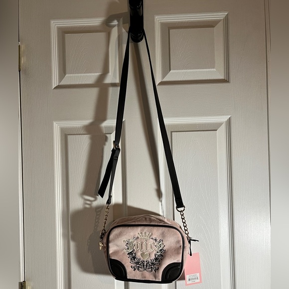 Juicy Couture Heritage Velour Crossbody Bag Dusty Blush Pink NWT - Picture 1 of 10